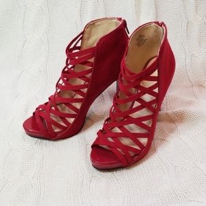 Nine West Red Suede Heels